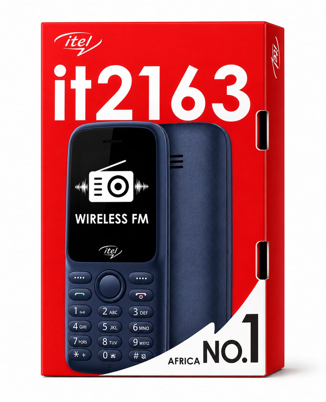 itel 2163 Feature Phone – Dual SIM, FM Radio, Torch, Long-Lasting Battery